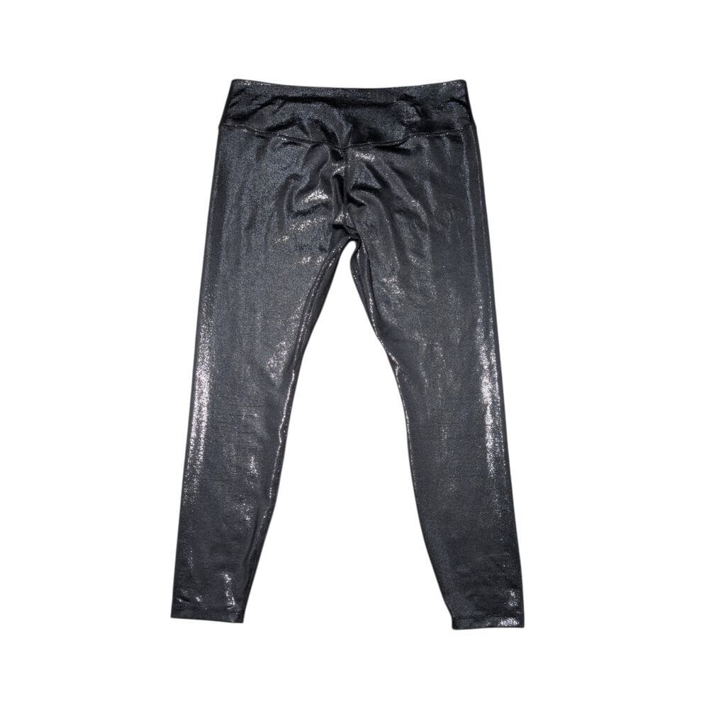 Nike Dri-FIT Women's Black Sparkle Holographic Metallic Knit Leggings Size XL - Picture 3 of 8